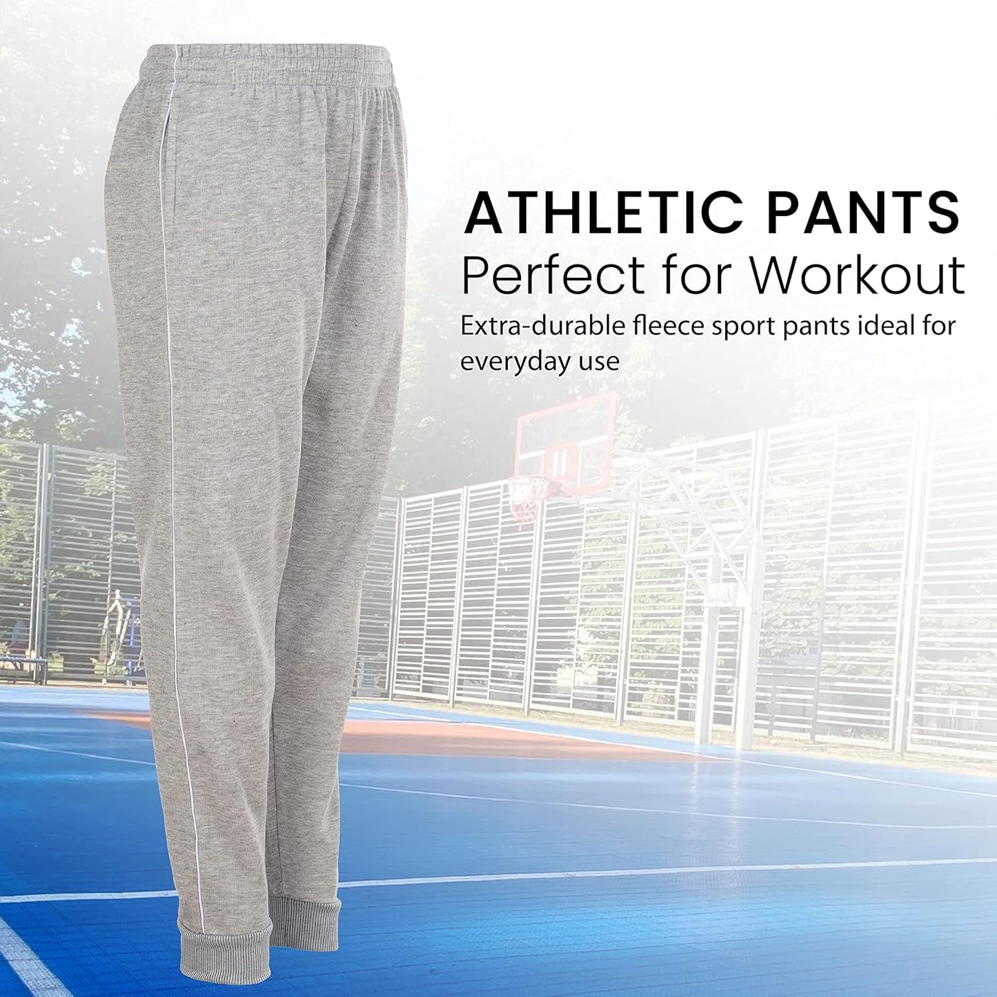 Boys Youth Warm Fleece Elastic Waist Joggers Sweatpants 3 Pack