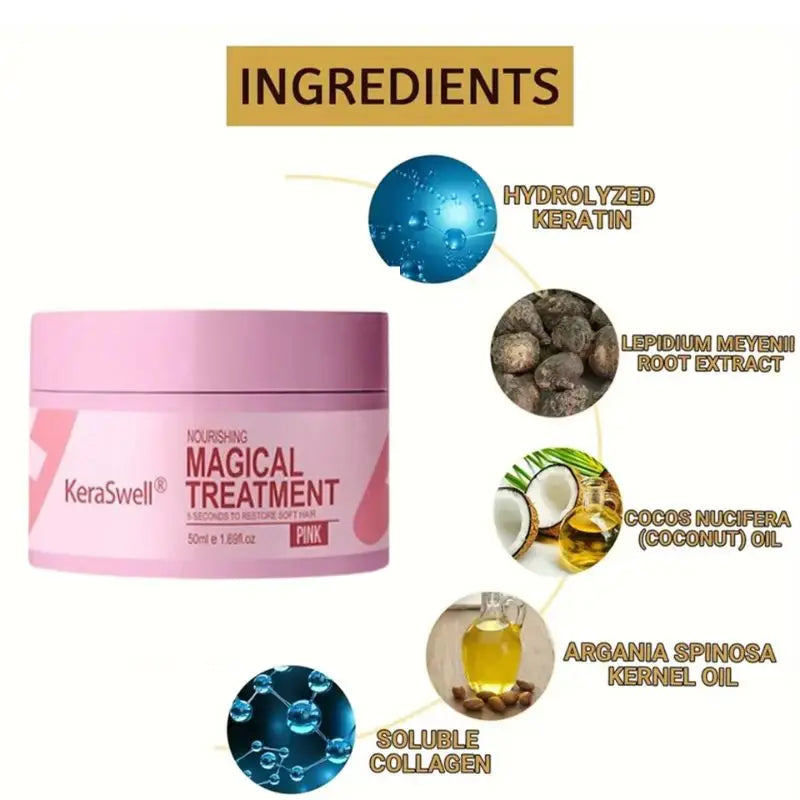 Magical Keratin Hair Mask 5 Seconds Repair Damaged Frizzy Hair Soft