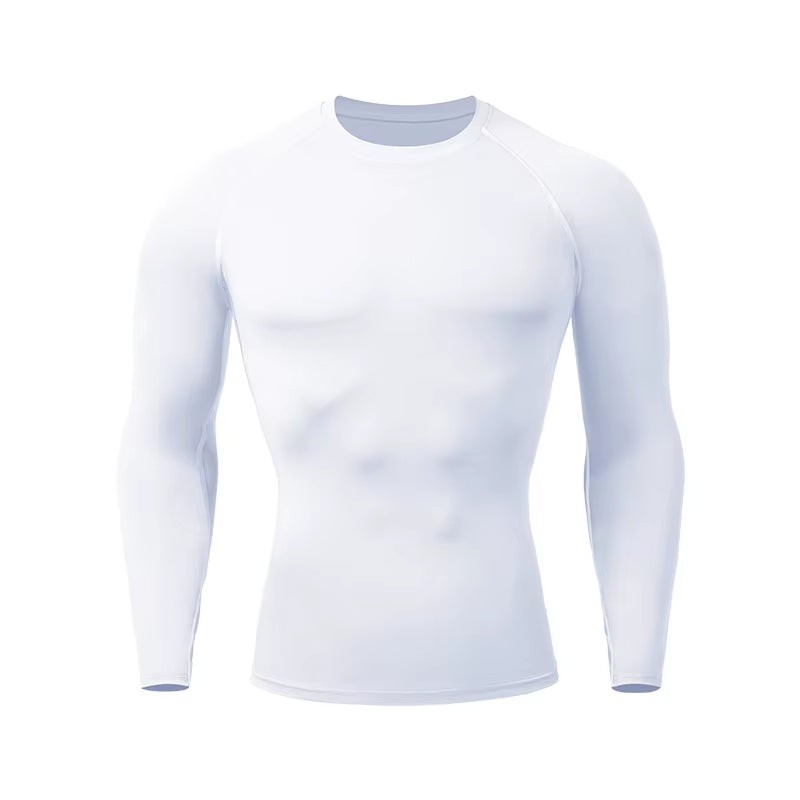 Compression Shirts Men'S Rashguard Quick Dry Gym Fitness Shirts Spring Beach Surfing Athletic Sport Running Workout Tops Tees