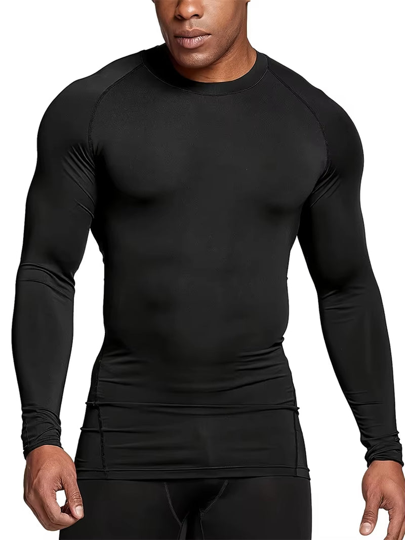 Compression Shirts Men'S Rashguard Quick Dry Gym Fitness Shirts Spring Beach Surfing Athletic Sport Running Workout Tops Tees
