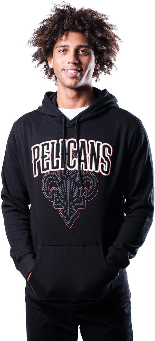 NBA Atlanta Hawks Mens Fleece Hoodie Pullover Sweatshirt Primo Metallic